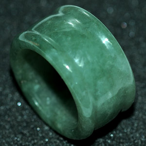 56.08 Ct. Beauteous Natural Green Ring Jade Size 10.5 Unheated Thailand
