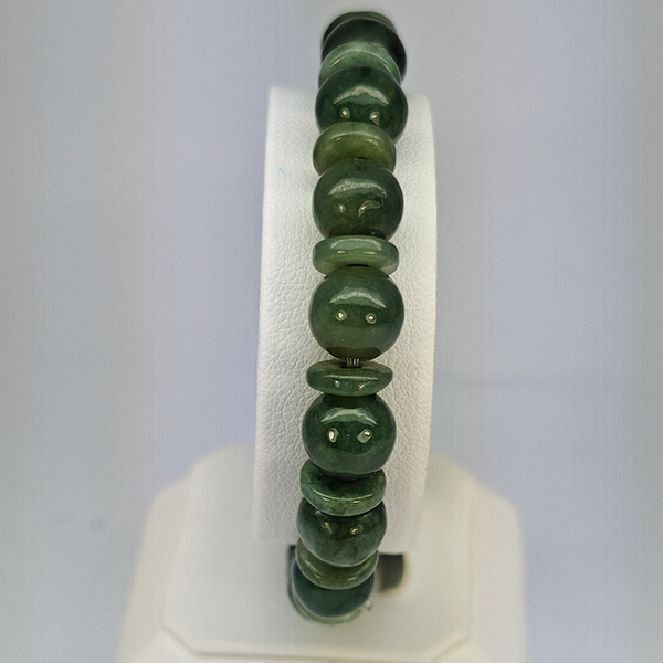 Natural Multi Color Green Genuine Jade 137.12 Ct. Beads Stretch Bracelet Gemstone From Thailand