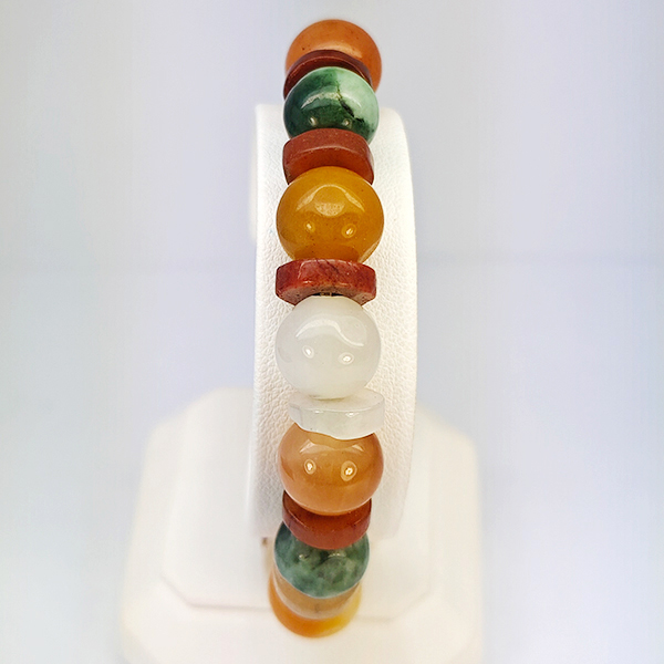 Natural Multi Color Genuine Jade 176.04 Ct. Beads Stretch Bracelet Gemstone From Thailand