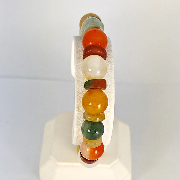 Natural Multi Color Genuine Jade 167.16 Ct. Beads Stretch Bracelet Gemstone From Thailand