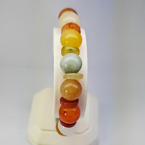 Natural Multi Color Genuine Jade 175.59 Ct. Beads Stretch Bracelet Gemstone From Thailand