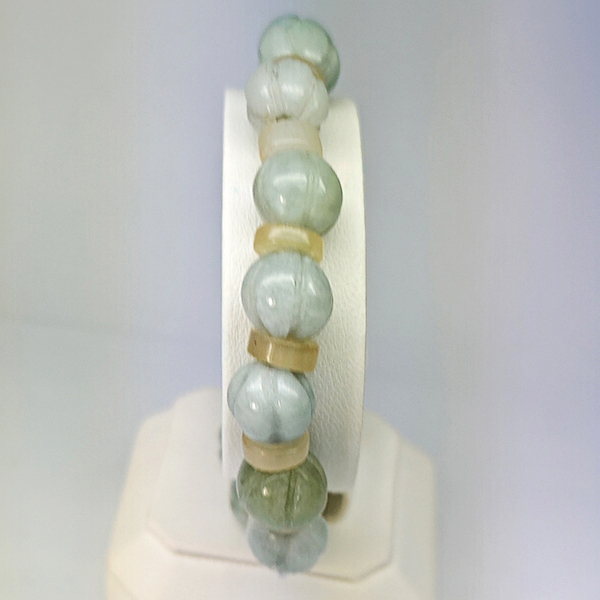 Natural Multi Color Green Genuine Jade 174.39 Ct. Beads Stretch Bracelet Gemstone From Thailand