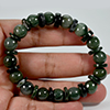 Green Jade Beads Flexibility Bracelet Length 7 Inch. 164.55 Ct. Natural Gemstone