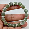 Green Jade Beads Flexibility Bracelet Length 7 Inch. 151.41 Ct. Natural Gemstone
