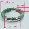 355.49 Ct. Natural Genuine Burmese Jade Bangle Diameter With Silver Jewelry