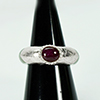 23.98 Ct. Natural Genuine Burmese Jade Ring Diameter With Silver Ruby Size 5.5