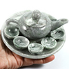Natural Genuine Burmese Jade 2050 Ct. Kettle Tea Drink set Carving Shape