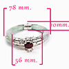 366.42 Ct. Beautiful Natural Green Jade Bangle with Real Silver and Gem Red Ruby