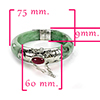 382.45 Ct. Beautiful Natural Green Jade Bangle with Real Silver and Gem Red Ruby