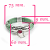 365.28 Ct. Beautiful Natural Green Jade Bangle with Real Silver and Gem Red Ruby