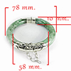 Natural Multi Color Green Jade 328.25 Ct. Round Bangle with Real Silver 78 x 58 Mm Gemstone