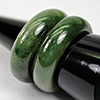 35.00 Ct. 2 Pcs Beauteous Natural Gemstone White Green Jade Rings Size 6.5