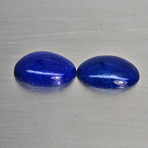 Natural Multi Color Blue Lapis Lazuli Gemstones 1.02 Ct. 2 Pcs. Oval Cabochon Shape 6.8 x 5.2 Mm.