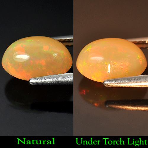 Multi Color Opal 2.59 Ct. Oval Cabochon 11.4 x 7.2 Mm. Natural Gemstone Unheated