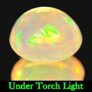 Unheated 0.68 Ct. Oval Cab Natural Multi Color Opal Gem