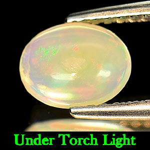 Unheated 0.53 Ct. Oval Cab Natural Multi Color Opal Gem