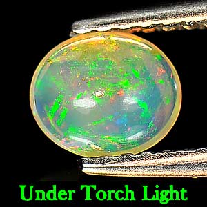 Unheated 0.41 Ct. Oval Cab Natural Multi Color Opal Gem