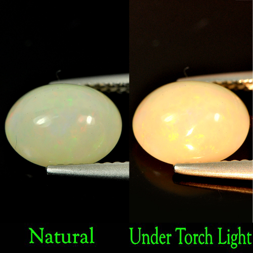 Opal Multi Color 1.86 Ct. Oval Cabochon 9.6 x 7.5 Mm. Natural Gem Unheated Sudan