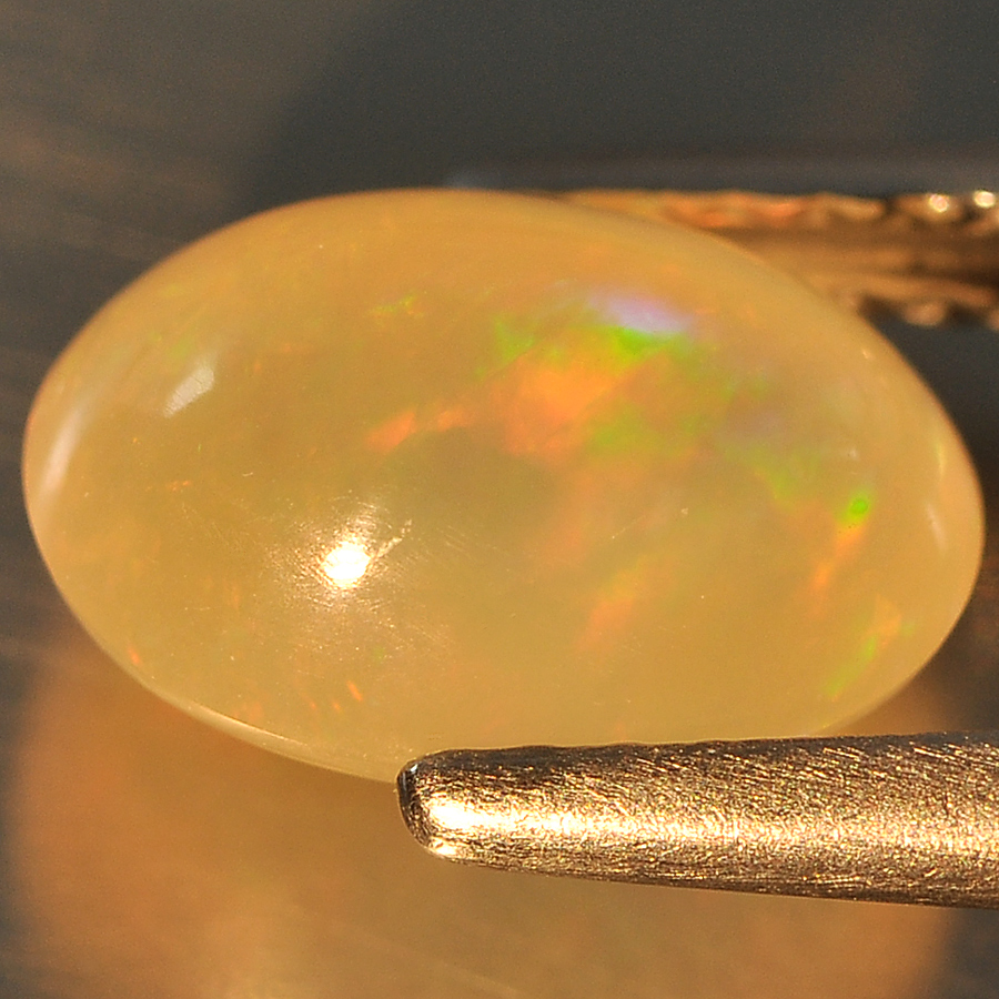 Unheated 1.44 Ct. Oval Cab Natural Gem Multi Color Opal