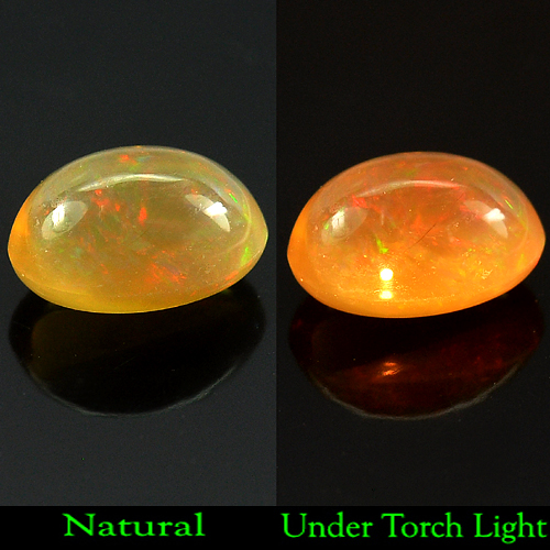 Unheated 3.03 Ct. Oval Cab Natural Gem Multi Color Opal