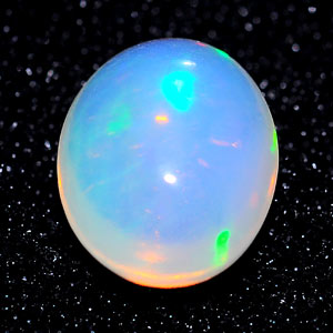 0.80 Ct. Oval Cab Natural Gem Multi Color Opal Unheated