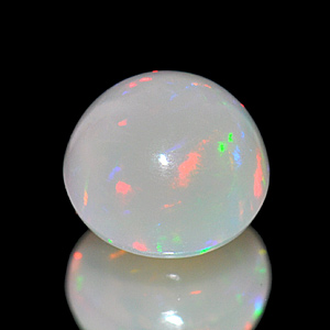 0.88 Ct. 6.3 Mm. Natural Gem Multi Color Opal Unheated