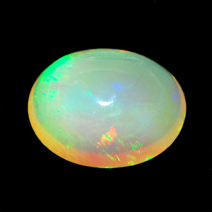 0.80 Ct. Oval Cab Natural Gem Multi Color Opal Unheated