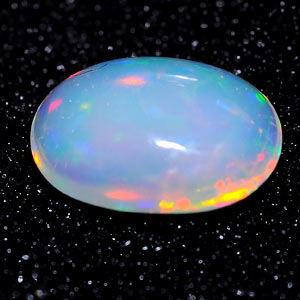 0.77 Ct. Oval Cab Natural Gem Multi Color Opal Unheated