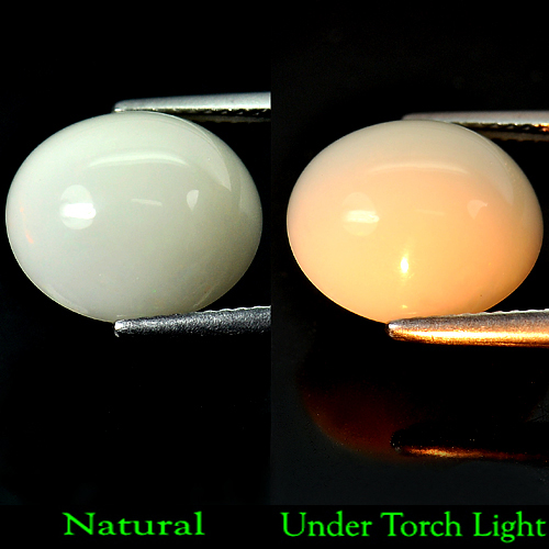 Unheated 5.78 Ct. Oval Cab Natural White Opal Gem
