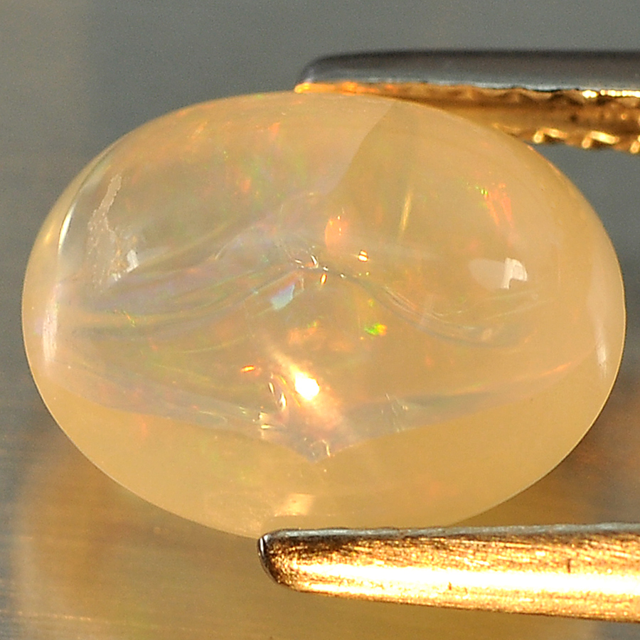 2.58 Ct. Oval Cab Natural Multi Color Opal Sudan Gem