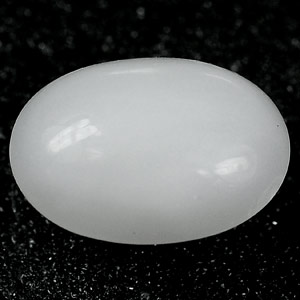0.72 Ct. Oval Cab Natural Gem White Color Opal Unheated