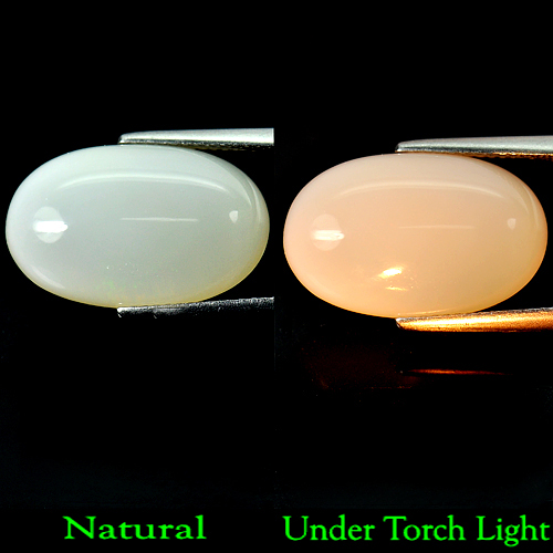 8.93 Ct. Oval Cab Natural Gem White Color Opal