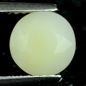 1.06 Ct. 7.2 Mm. Round Natural White Yellow Opal Sudan