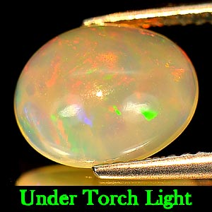 1.55 Ct. Oval Natural White Yellow Opal Sudan Unheated