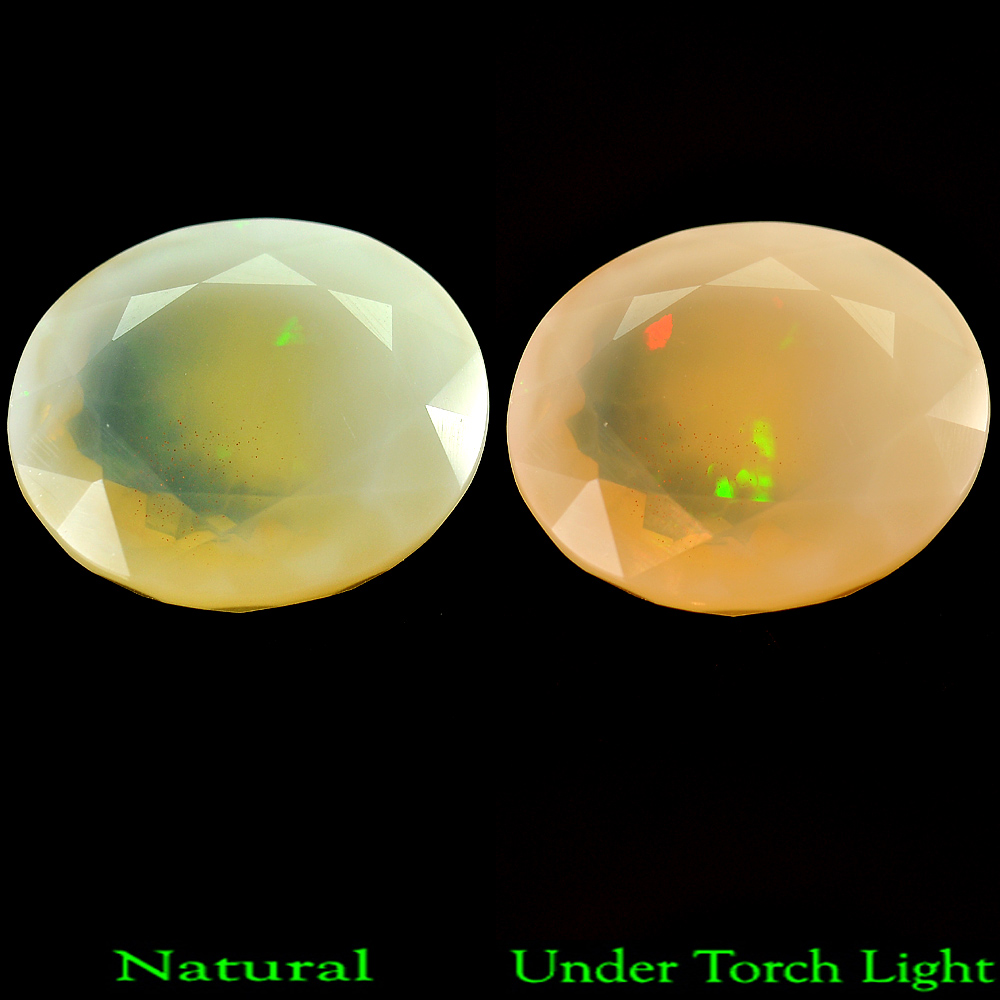 13.81 Ct. Oval Natural Multi Color Opal Ethiopia Unheated