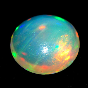 0.92 Ct. Round Cabochon Natural Multi Color Opal Sudan