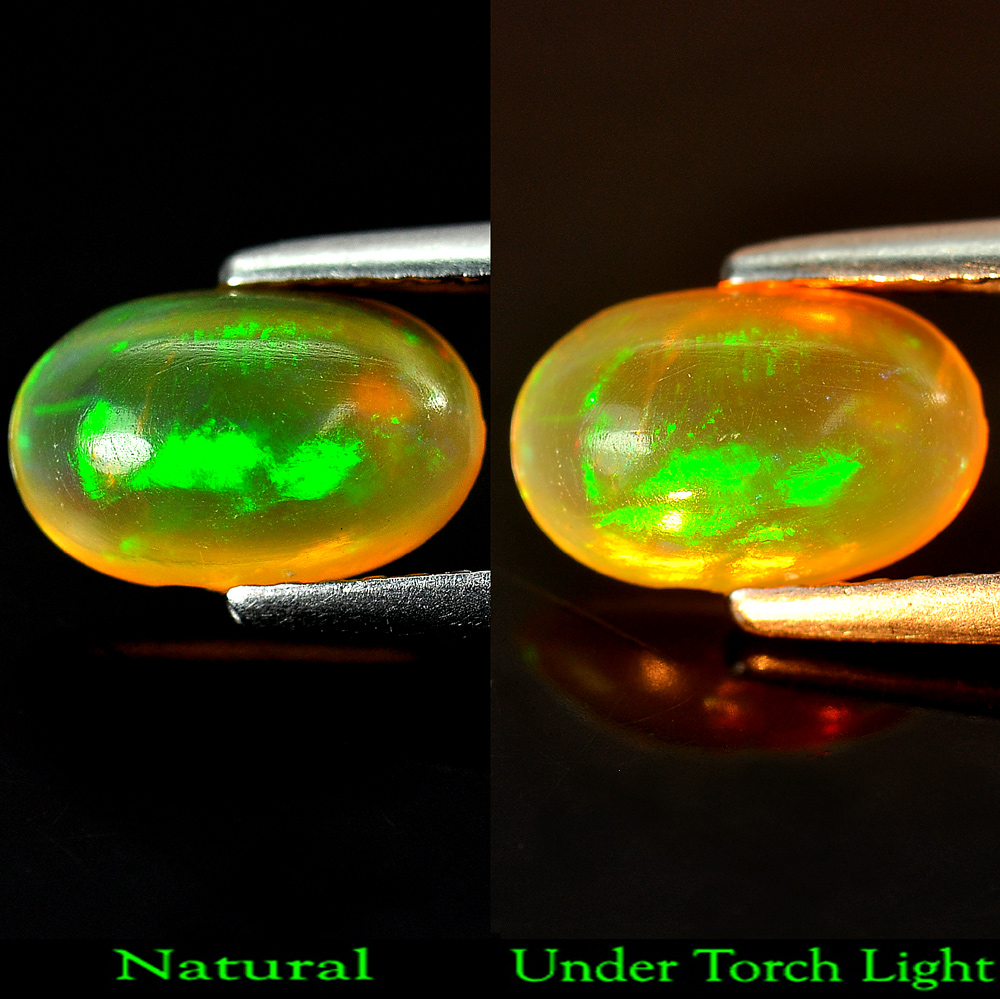 Unheated 1.00 Ct. Oval Cabochon Natural Gem Multi Color Opal