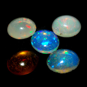 2.83 Ct. 5 Pcs. Oval Cabochon Natural Multi Color Opal
