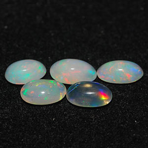 2.77 Ct. 5 Pcs. Oval Cabochon Natural Multi Color Opal