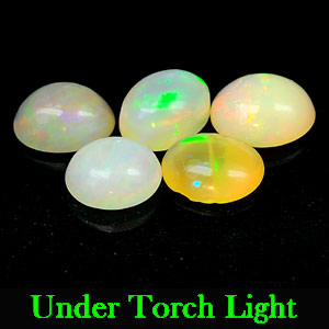 2.48 Ct. 5 Pcs. Oval Cabochon Natural Multi Color Opal
