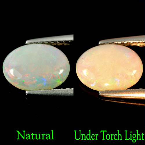 Unheated 0.95 Ct. Oval Cabochon Natural Multi Color Opal Gemstone