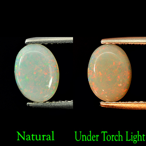0.75 Ct. Oval Cabochon Natural Gemstone Multi Color Opal Unheated