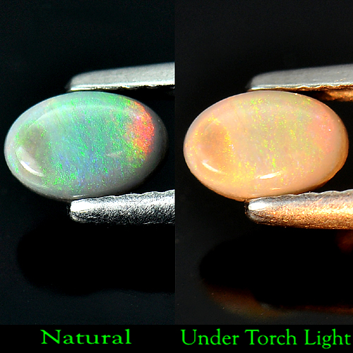 Unheated 0.40 Ct. Oval Cabochon Natural Multi Color Opal Gemstone