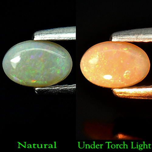 Unheated 0.33 Ct. Oval Cabochon Natural Multi Color Opal Gemstone