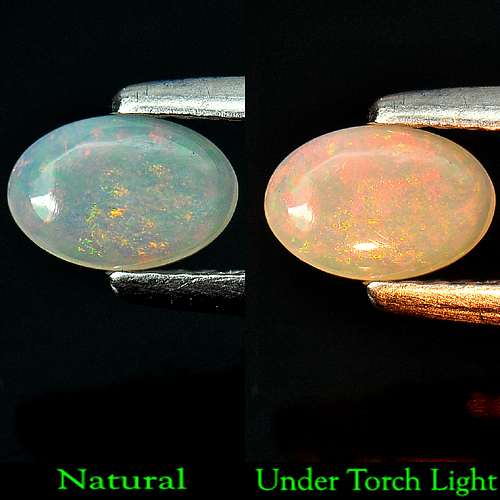 Unheated 0.33 Ct. Oval Cabochon Natural Multi Color Opal Gemstone