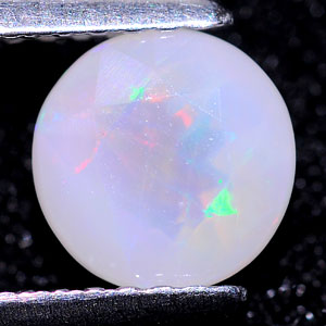 0.86 Ct. 6.6 Mm. Round Natural Gem White Opal Unheated