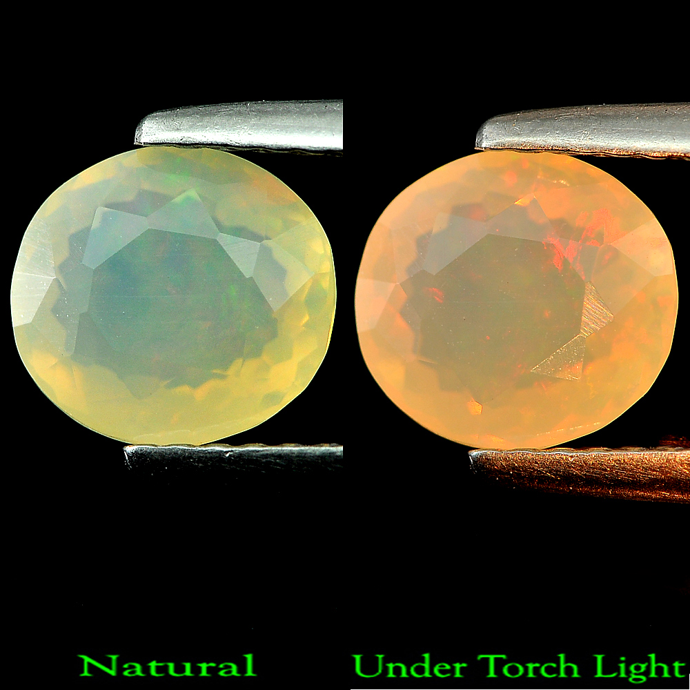 0.90 Ct Oval Natural Muti Color Opal Sudan Unheated