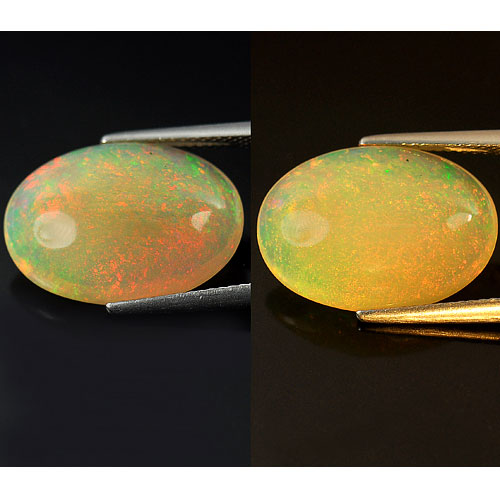 Opal Multi-Color 8.09 Ct. Oval Cabochon 19.4 x 13.8 Mm Natural Gemstone Unheated