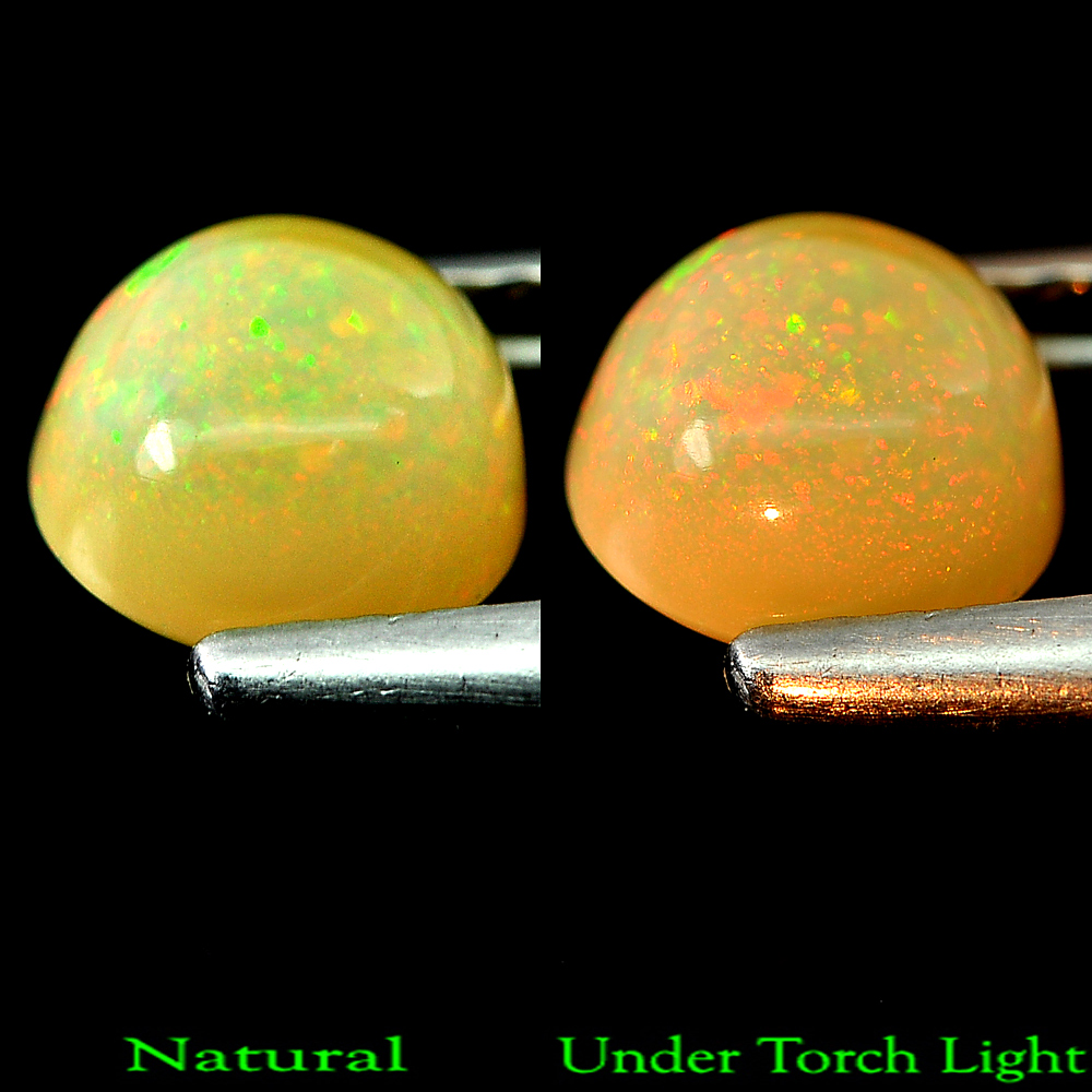 0.78 Ct. Round Cab Natural Multi Color Opal Unheated
