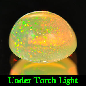 Unheated 0.64 Ct Oval Cabochon Natural Multi Color Opal